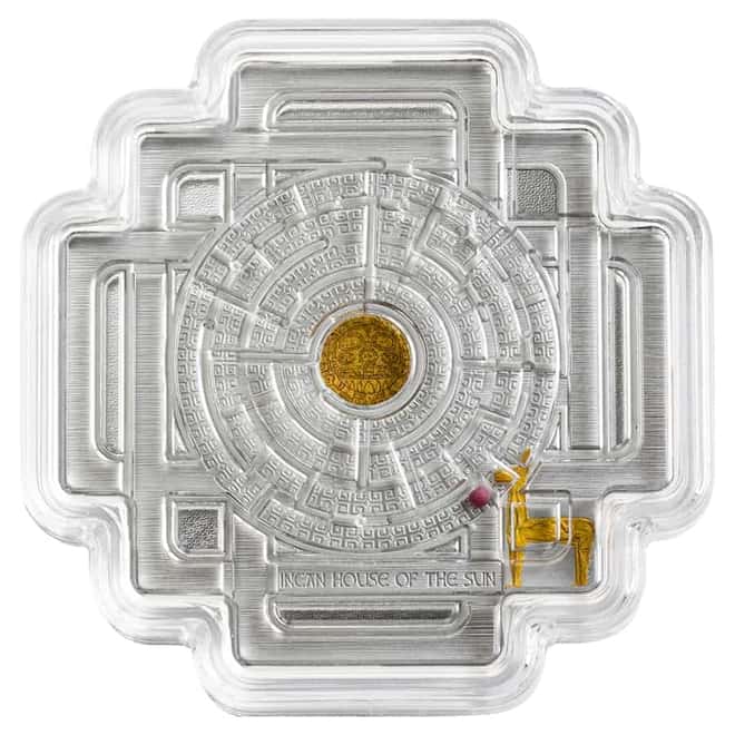 2022 1.5 oz Silver Incan House of Sun Maze Coin Solomon Islands .9999 Fine (w/Box & COA)