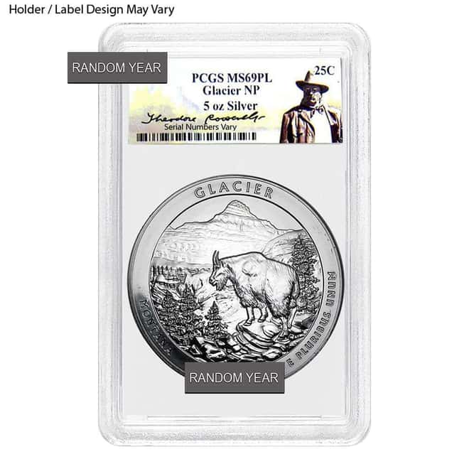 5 oz Silver America the Beautiful ATB PCGS MS 69 PL (Random Year)