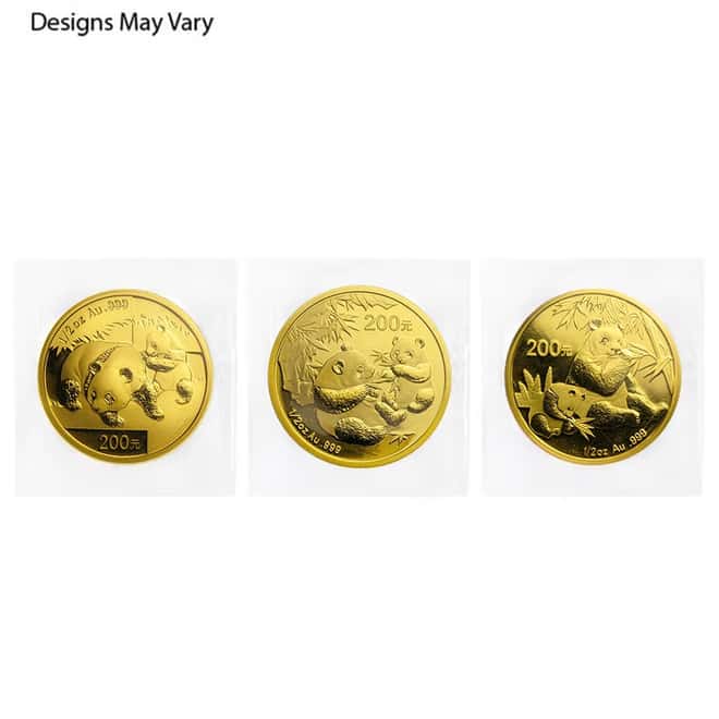 Chinese 1/2 oz Gold Panda Proof/Unc Sealed (Random Year)