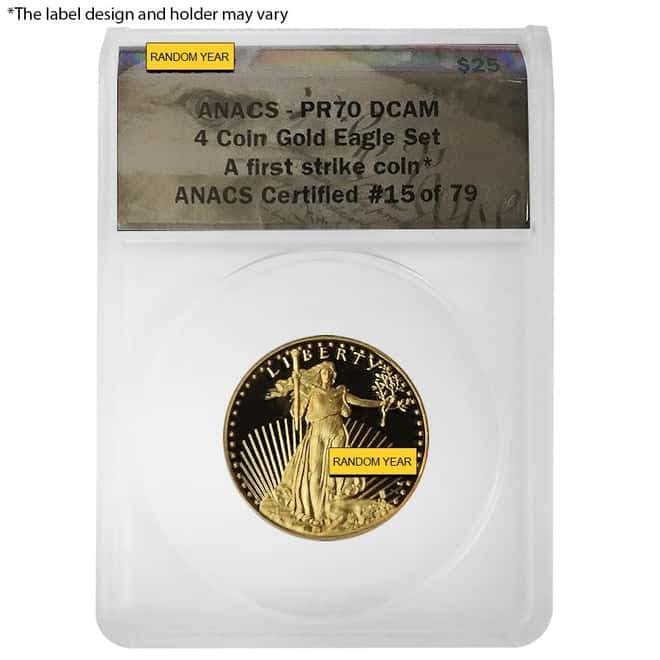 1/2 oz $25 Proof Gold American Eagle ANACS PF 70 (Random Year)