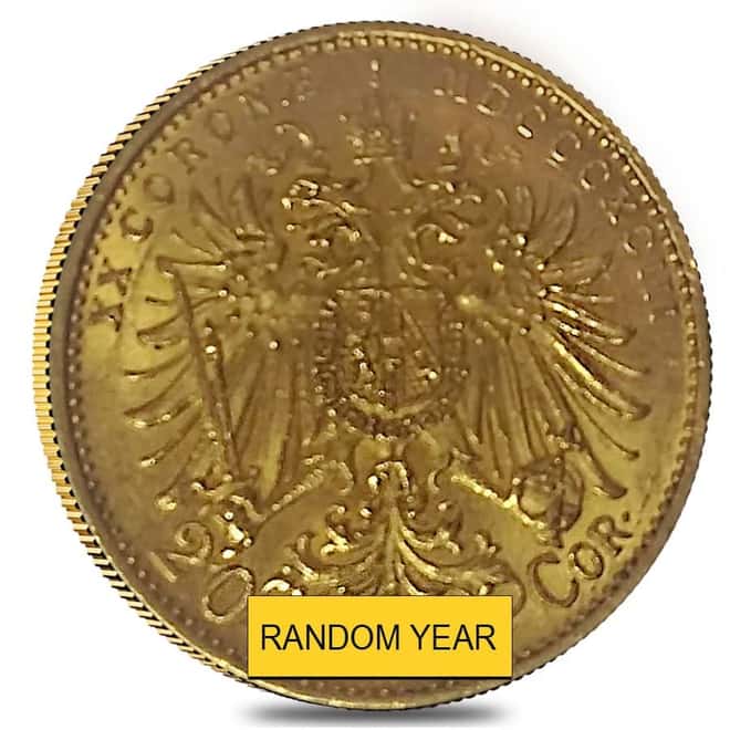 1892-1912 Austria Gold 20 Corona AGW .196 oz AU (Random Year)
