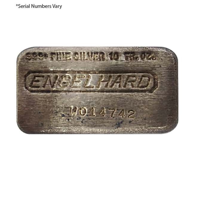 10 oz Engelhard Cast Silver Bar .999+ Fine (9th Series, "W" Serial Prefix)