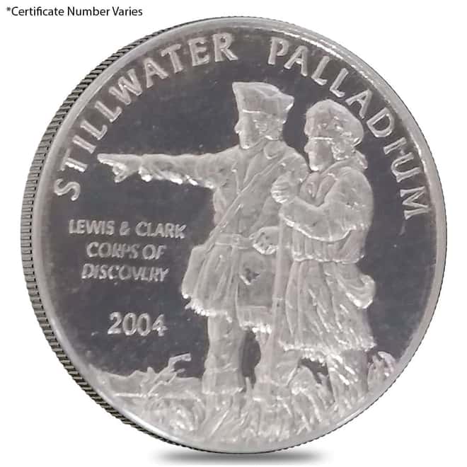 10 x 1/10 oz Johnson Matthey Lewis & Clark .9995 Fine Palladium Round (In Assay)