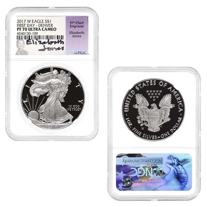 2017-W 1 oz Proof Silver Eagle 3-Coin Set NGC PF 70 Jones Sign