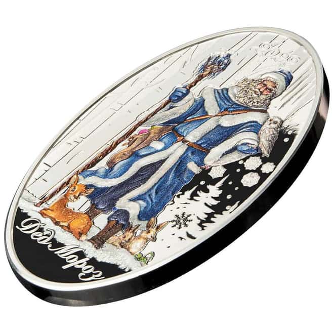 2022 1 oz Silver Father Frost Matryoshka Doll Solomon Islands $5 Coin .999 Fine (w/Box)