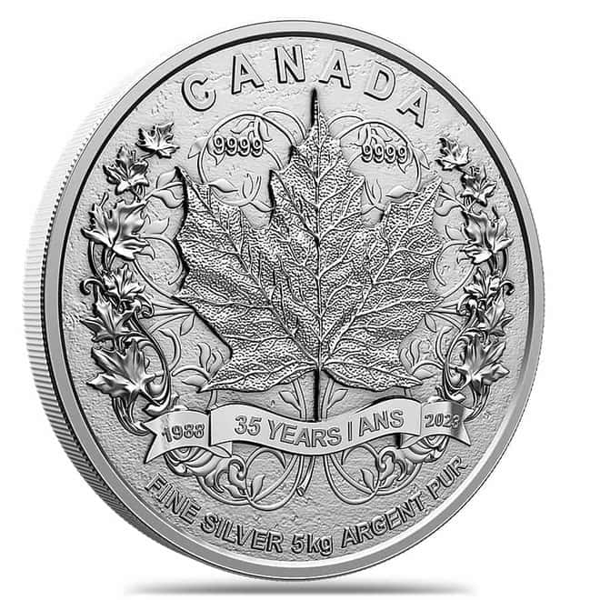 2023 Canada 5 Kilo Silver Maple 35th Anniversary Coin
