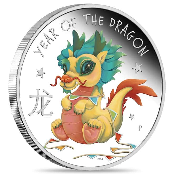 2024 1/2 oz Tuvalu Baby Dragon Proof Silver Coin