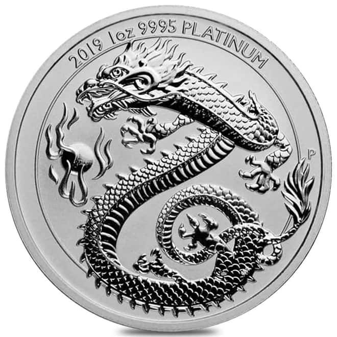 2019 1 oz Platinum Dragon BU Australian Perth Mint