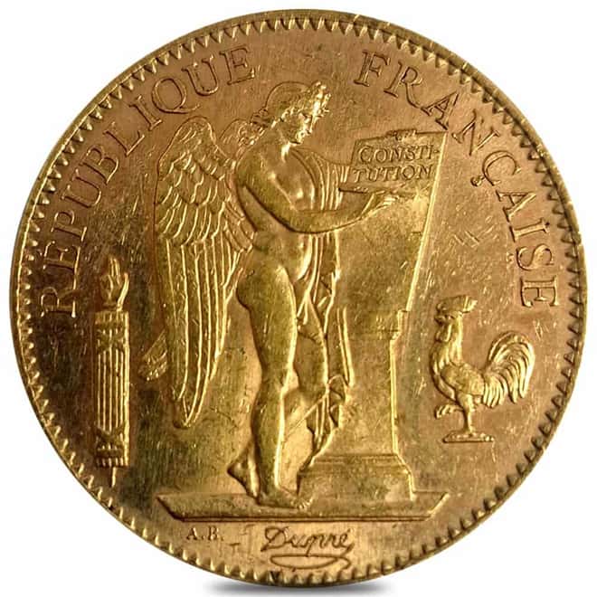 France 100 Francs Lucky Angel Gold Coin AU/BU (Random Year)