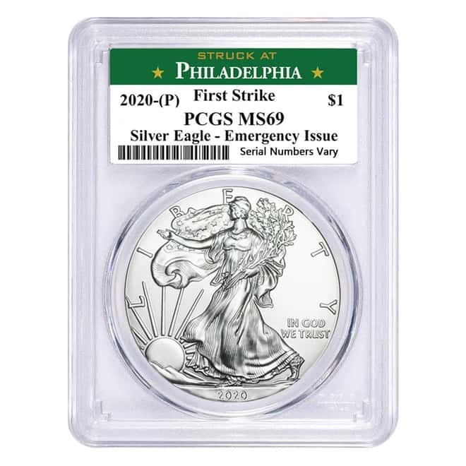2020 (P) 1 oz Silver American Eagle PCGS MS 69 FS (Philadelphia) Emergency Issue