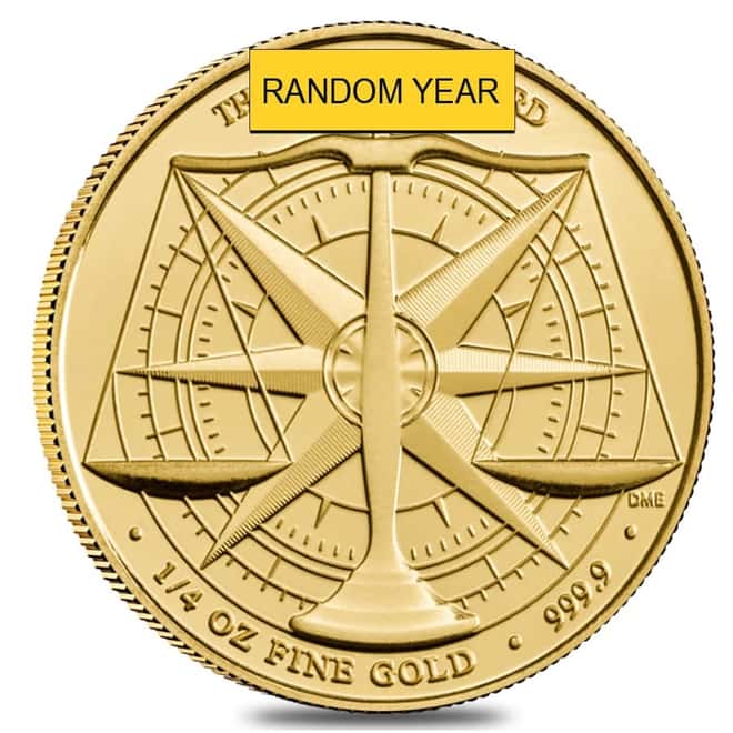 Great Britain 1/4 oz The Gold Standard Gold Coin .9999 Fine BU (Random Year)