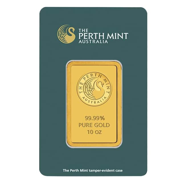 10 oz Perth Mint Gold Bar .9999 Fine (In Assay)