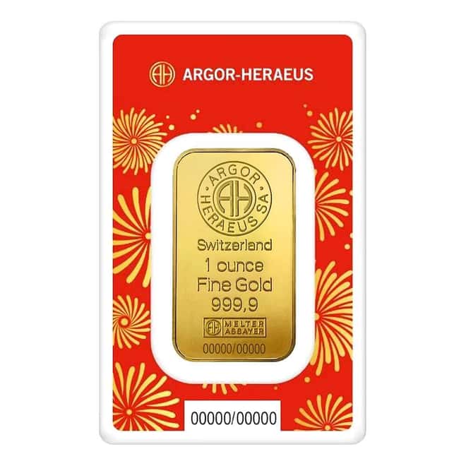 2025 1 oz Argor Heraeus Lunar Snake Gold Bar (in Assay)