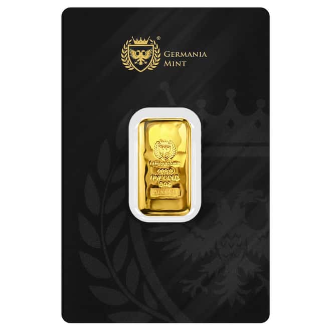 1 oz Germania Mint Gold Bar .9999 Fine (In Assay)