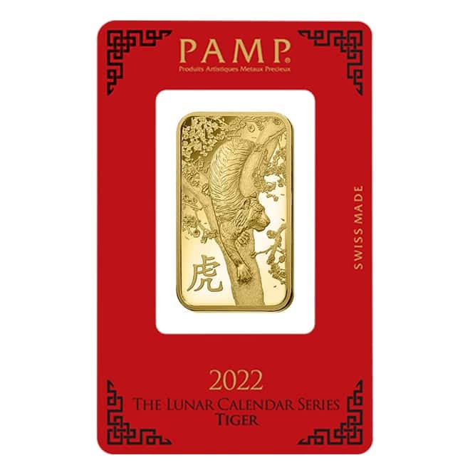 1 oz PAMP Suisse Year of the Tiger Gold Bar (In Assay)