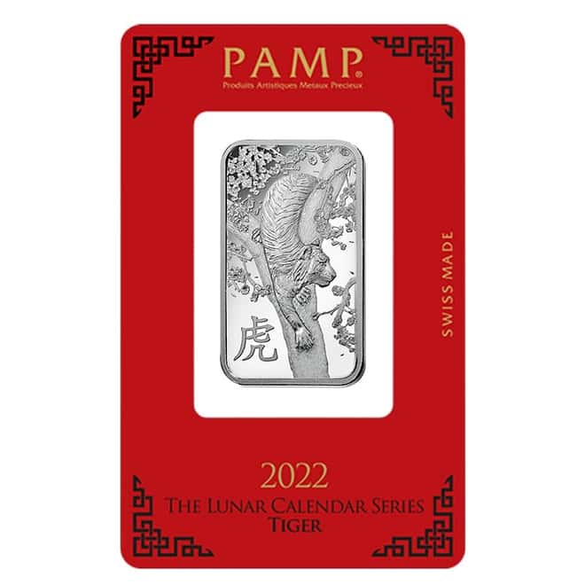 1 oz PAMP Suisse Year of the Tiger Platinum Bar Serial #4 (In Assay)
