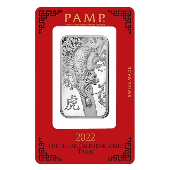 1 oz PAMP Suisse Year of the Tiger Silver Bar (In Assay)