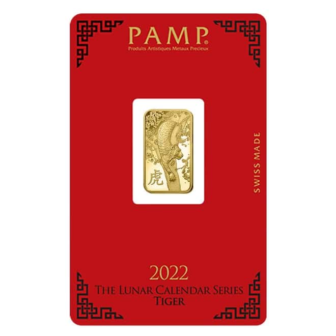 5 gram PAMP Suisse Year of the Tiger Gold Bar (In Assay)