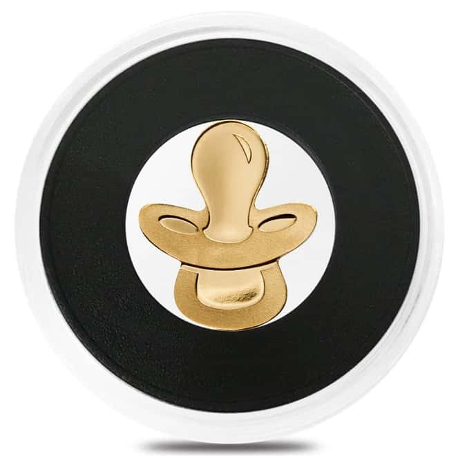 1/2 gram Gold Pacifier Coin - Golden Dummy Cook Islands .9999 Fine