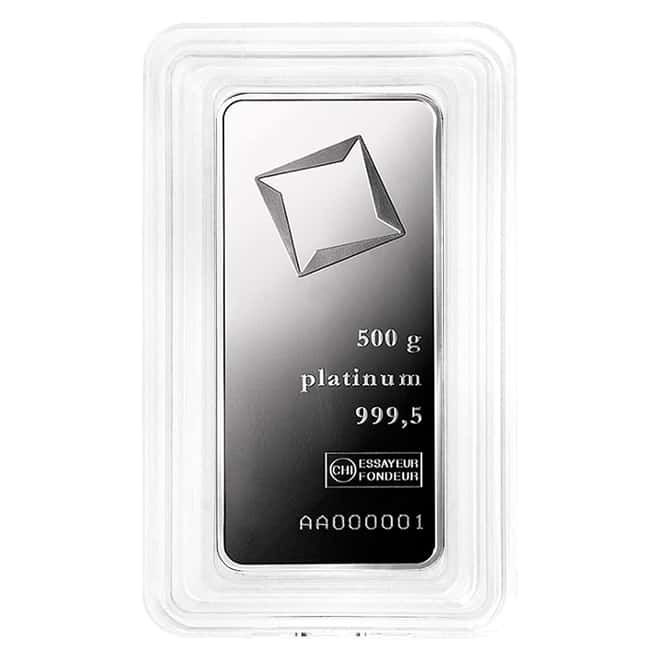 1/2 kilo Platinum Bar - Valcambi Suisse .9995 Fine (w/ Assay)