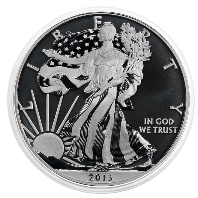 2013-W 1 oz Enhanced Silver American Eagle $1 Coin (in Cap)