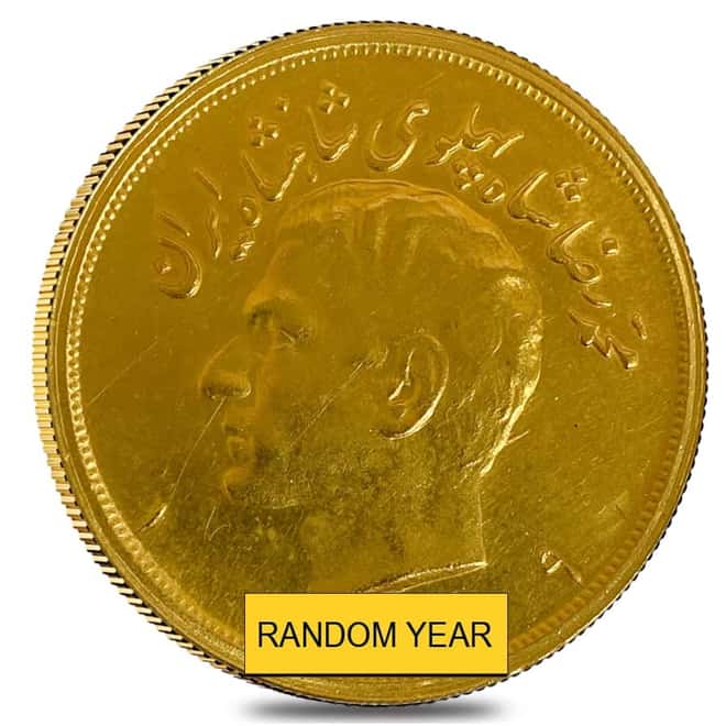 5 Pahlavi Gold Coin AGW 1.1771 oz Avg Circ (Random Year)
