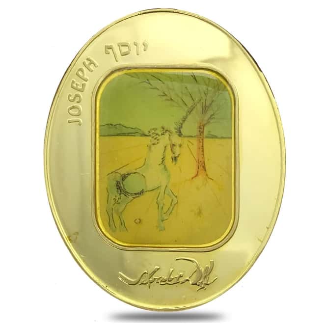 12 oz Gold Salvador Dali 12 Tribes of Israel 12 - Medal Set (w/Box & COA)