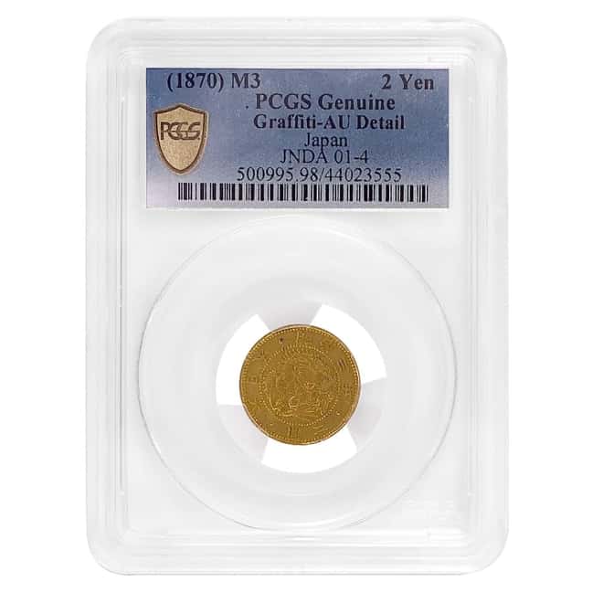 M3 (1870) Japan 2 Yen Gold Coin PCGS AU Detail