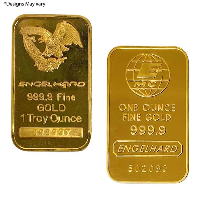 1 oz Engelhard Gold Bar .9999 Fine