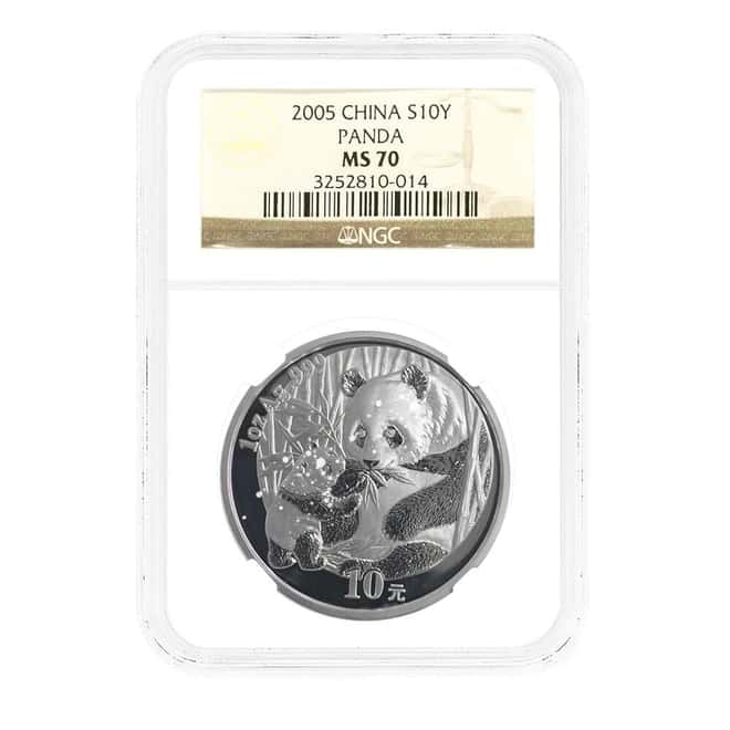 MILKY - 2005 1 oz Chinese Silver Panda 10 Yuan NGC MS 70