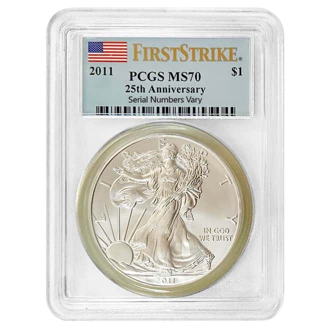 2011 1 oz Silver American Eagle $1 Coin PCGS MS 70 First Strike
