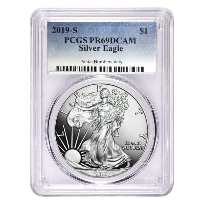 2019-S 1 oz Proof Silver American Eagle PCGS PF 69 DCAM