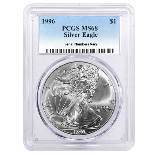 1996 1 oz Silver American Eagle $1 Coin PCGS MS 68