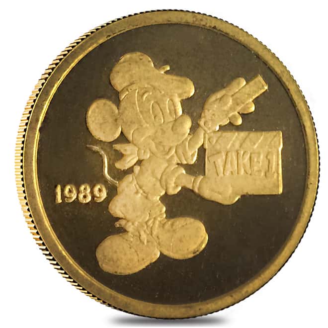 Rarities Mint 1 oz Proof Gold Mickey Mouse Director Disney Round (In Cap)