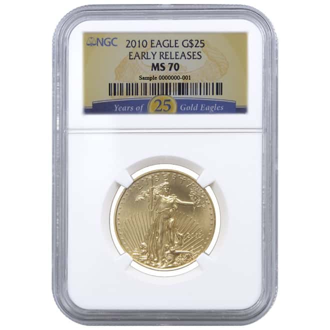 2010 1/2 oz $25 Gold American Eagle NGC MS 70 