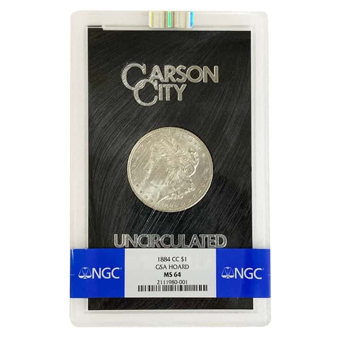 1884-CC Morgan Silver Dollar $1 NGC MS 64 (GSA)