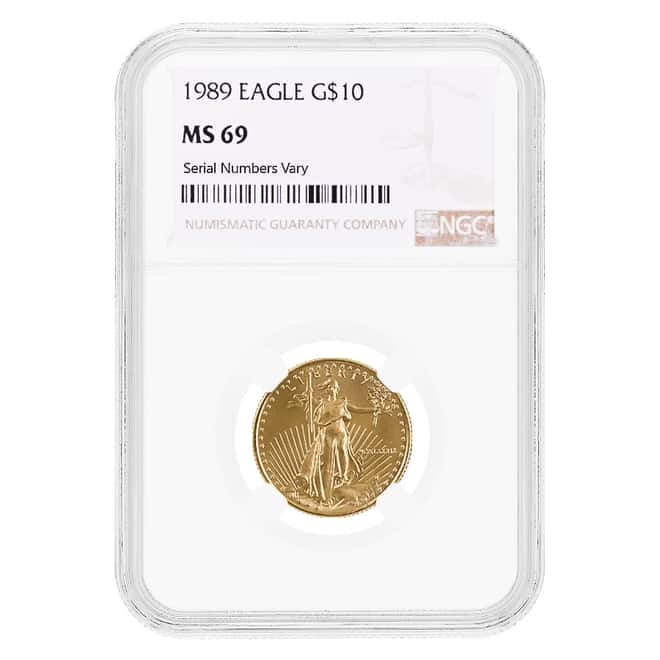 1989 1/4 oz $10 Gold American Eagle NGC MS 69