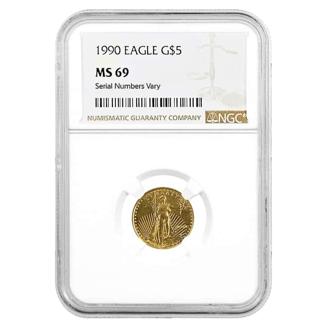 1990 1/10 oz Gold American Eagle NGC MS 69