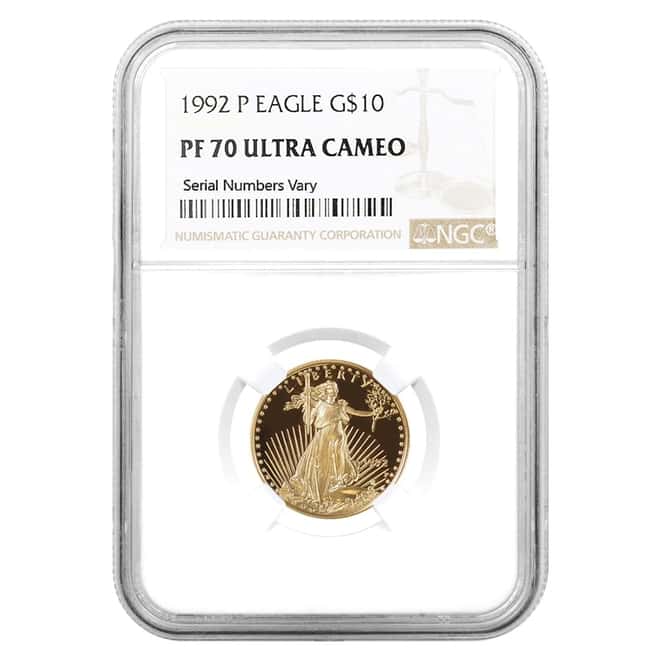 1992 P 1/4 oz $10 Proof Gold American Eagle NGC PF 70 UCAM