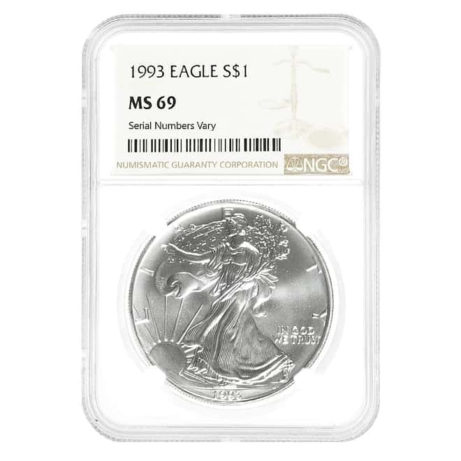 1993 1 oz Silver American Eagle $1 Coin NGC MS 69