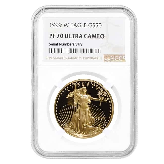 1999 W 1 oz $50 Proof Gold American Eagle NGC PF 70 UCAM