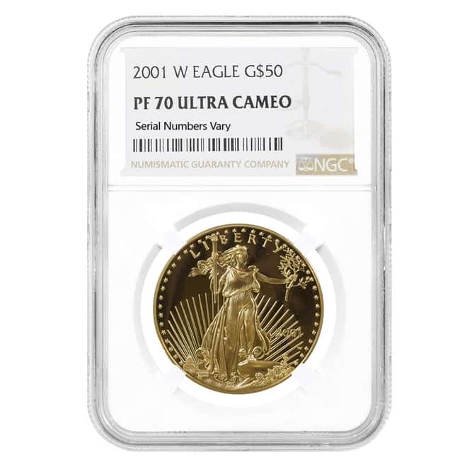 2001 W 1 oz $50 Proof Gold American Eagle NGC PF 70 UCAM