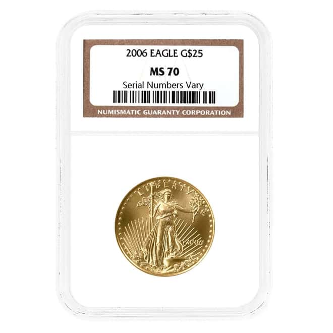 2006 1/2 oz $25 Gold American Eagle NGC MS 70