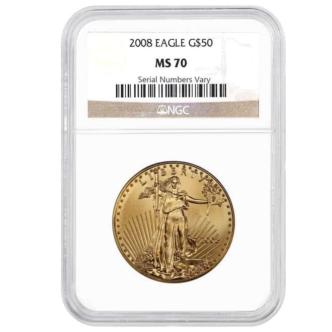 2008 1 oz $50 Gold American Eagle Coin NGC MS 70