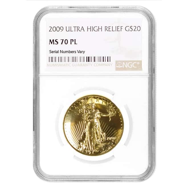 2009 1 oz $20 Ultra High Relief Saint-Gaudens Gold Double Eagle NGC MS 70 PL
