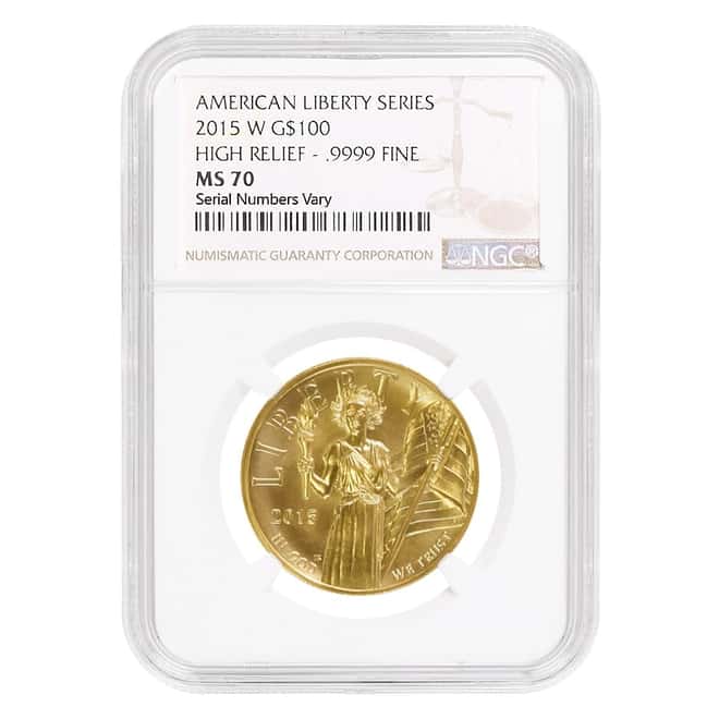 2015 W 1 oz $100 American Liberty High Relief Gold Coin NGC MS 70