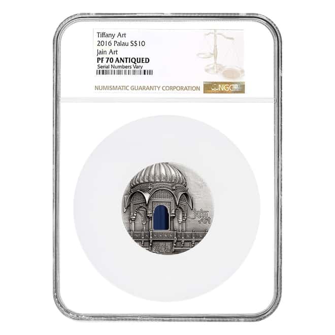 2016 Palau 2 oz Silver Tiffany Art Jain Art Coin NGC PF 70