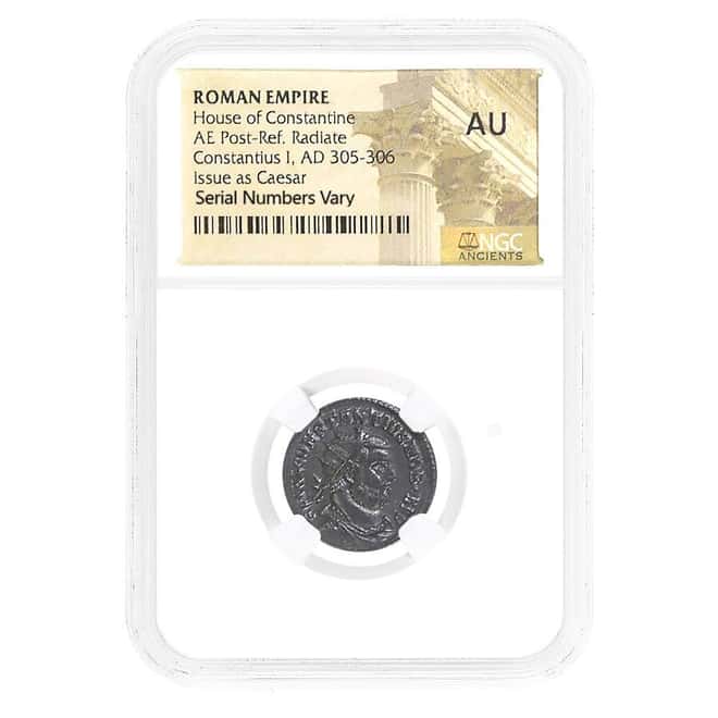 305-306 AD Roman Empire Constantius I AE Coin NGC AU