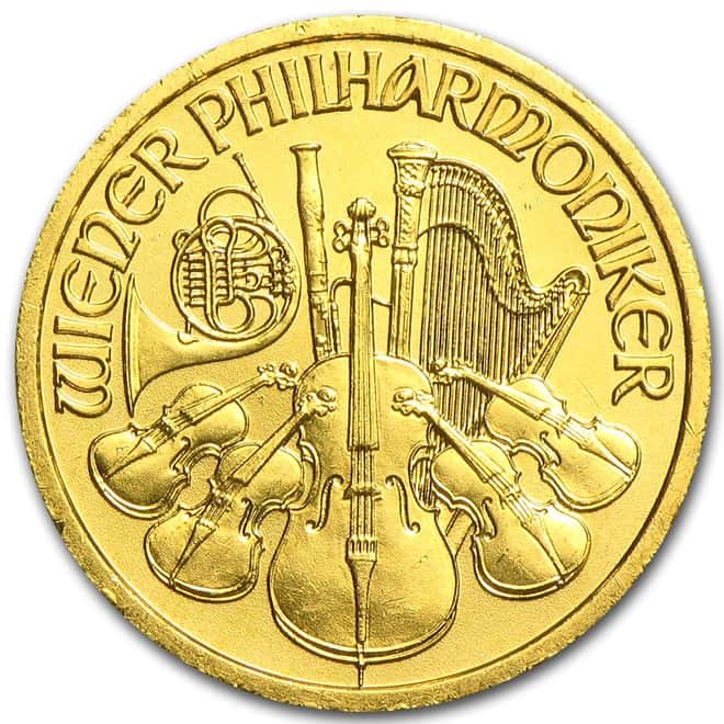 1998 1/10 oz Austrian Philharmonic Gold Coin 200 Schilling Uncirculated
