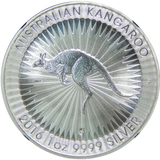 2016 1 oz Silver Australian Kangaroo Obv Struck Thru NGC MS 69 ER Retro Holder (Mint Error)